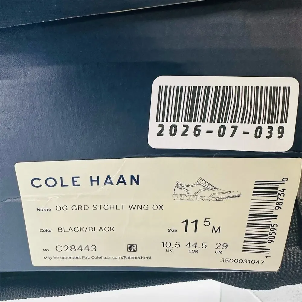 Cole Haan ØriginalGrand Stitchlite Wingtip Oxford Shoes Black Men's 11.5 M